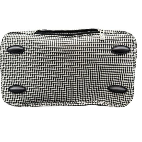 London Fog Oxford III 17" Cabin Bag Carry-On Travel Tote Black White Houndstooth - Picture 4 of 16